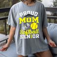 Proud Mom Of a Softball Senior Class Of 2026 Graduation Women's Comfort Colors T-Shirt Gray