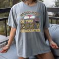 Proud Mom Of Two 2021 Graduates Twin Mama Graduation Leopard Women's Comfort Colors T-Shirt Gray