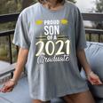 Proud Son Of A 2021 Graduate Graduation Clothes MBA PhD Women's Comfort Colors T-Shirt Gray