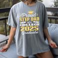 Proud Step Dad Of 2025 College Graduate Family 25 Graduation Women's Comfort Colors T-Shirt Gray