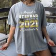 Proud Stepdad Class Of 2021 Graduate Senior 21 Graduation Women's Comfort Colors T-Shirt Gray