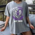 Purple In Memory Of My Dad Pancreatic Cancer Back Graphic Women's Comfort Colors T-Shirt Gray