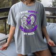 Purple In Memory Of My Niece Epilepsy Awareness Aunt Uncle Women's Comfort Colors T-Shirt Gray