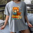 Reading Book Lover Red Panda Read Books Be Kind Stays Weird Women's Comfort Colors T-Shirt Gray
