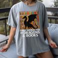 Reading Dragon Easily Distracted By Dragons And Books Women's Comfort Colors T-Shirt Gray
