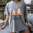Retired 2025 A New Chapter Begins Retirement Teacher Book Women's Comfort Colors T-Shirt Gray