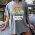 Retro Antisocial Butterfly Shirt For Introverts Women's Comfort Colors T-Shirt Gray