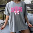 Retro Senior 2026 Class Of 2026 Coquette Pink Bow Graduation Women's Comfort Colors T-Shirt Gray