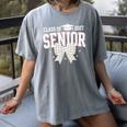 Retro Senior 2027 Girl Coquette Bow Class Of 2027 Graduation Women's Comfort Colors T-Shirt Gray