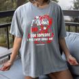 Ribbon Blood Cancer Angel Memory Support Dad Mom Red Women's Comfort Colors T-Shirt Gray