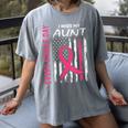 RIP Memorial In Memory Of Aunt Breast Cancer Awareness Flag Women's Comfort Colors T-Shirt Gray