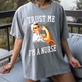 Rosie Riveter Nurse Shirt Nurse Graduation Shirt Women's Comfort Colors T-Shirt Gray