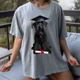 Russian Terrier Dog Graduation Cap Graduate Owner Grad Women's Comfort Colors T-Shirt Gray