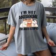 Sarcasm Cat Sarcastic Introvert Antisocial Cat Lover Women's Comfort Colors T-Shirt Gray