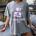Save Icon IRL Retro Tech Humor Floppy Disk 90s Nostalgia Women's Comfort Colors T-Shirt Gray