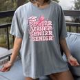 Senior 2026 Class Of 2026 Cute Coquette Pink Bow Graduation Women's Comfort Colors T-Shirt Gray