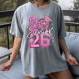 Senior 2026 Graduation Girls Coquette Pink Bow Class Of 2026 Premium Women's Comfort Colors T-Shirt Gray
