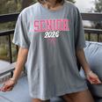 Senior 2026 Pink Coquette Bow Class Of 2026 Graduation Women Women's Comfort Colors T-Shirt Gray