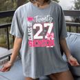 Senior 2027 Class Of 2027 Pink Coquette Bow Graduation Girl Women's Comfort Colors T-Shirt Gray