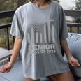 Senior Class Of 2025 USA Flag Cross Christian Graduation Women's Comfort Colors T-Shirt Gray