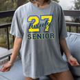 Senior Class Of 2027 Graduation Yellow And Blue On The Back Premium Tri-Blend Women's Comfort Colors T-Shirt Gray