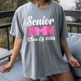 Senior Mom Class Of 2026 Pink Coquette Bow Graduation Women's Comfort Colors T-Shirt Gray