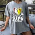 Senior Papa Class Of 2026 Baseball Softball Graduation Heart Women's Comfort Colors T-Shirt Gray