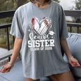 Senior Sister Class Of 2026 Baseball Graduation Heart Women's Comfort Colors T-Shirt Gray