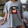 Serene Music Enthusiast With Headphones Introvert Cute Boy Women's Comfort Colors T-Shirt Gray