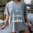 Snow Is Falling Books Are Calling Women's Comfort Colors T-Shirt Gray