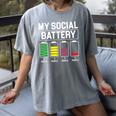 My Social Battery Introverted Low Energy Antisocial Women's Comfort Colors T-Shirt Gray