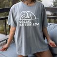Social Battery Low Apparel Introvert Humor Women's Comfort Colors T-Shirt Gray