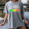 Social Battery Low Energy Antisocial Introvert Women's Comfort Colors T-Shirt Gray