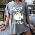 Sorry I Can’t Go I’m An Indoor Cat Introvert Cat Women's Comfort Colors T-Shirt Gray Sorry I Can’t Go I’m An Indoor Cat Introvert Cat Women's Comfort Colors T-Shirt Gray