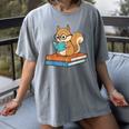 Squirrel Reading Book Glasses Bookworm Librarian Women's Comfort Colors T-Shirt Gray Squirrel Reading Book Glasses Bookworm Librarian Women's Comfort Colors T-Shirt Gray