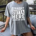 Straight Outta Here Class Of 2018 Senior Graduation Women's Comfort Colors T-Shirt Gray
