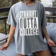 STRAIGHT OUTTA COLLEGE Graduation 2019 T Shirt Her Him Women Women's Comfort Colors T-Shirt Gray
