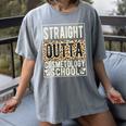 Straight Outta Cosmetology School Leopard Graduation Women's Comfort Colors T-Shirt Gray