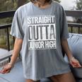 Straight Outta Junior High Shirt Graduation Idea Women's Comfort Colors T-Shirt Gray