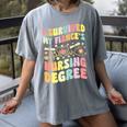 i Survived My Fiance's Nursing Degree Graduation Groovy Premium Women's Comfort Colors T-Shirt Gray