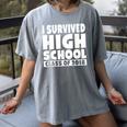 I Survived High School Class Of 2018 Graduation Women's Comfort Colors T-Shirt Gray