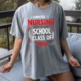 I Survived Nursing School Class Of 2025 Nurse Graduation Women's Comfort Colors T-Shirt Gray