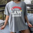 I Survived My Partner's Law Degree Graduation Shirt Women's Comfort Colors T-Shirt Gray