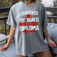 I Survived My Son's High School Diploma Graduation Premium Women's Comfort Colors T-Shirt Gray