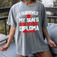 I Survived My Son's High School Diploma Graduation Women's Comfort Colors T-Shirt Gray
