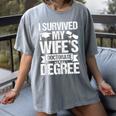 I Survived My Wifes Doctorate Degree Graduation Women's Comfort Colors T-Shirt Gray