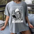 Tarot Card Shirt The Reader Tarot Skeleton Reading Book Women's Comfort Colors T-Shirt Gray