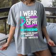 Teal & Purple In Memory Of My Boyfriend Suicide Prevention Women's Comfort Colors T-Shirt Gray Teal & Purple In Memory Of My Boyfriend Suicide Prevention Women's Comfort Colors T-Shirt Gray