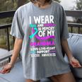 Teal & Purple In Memory Of My Grandma Suicide Prevention Women's Comfort Colors T-Shirt Gray Teal & Purple In Memory Of My Grandma Suicide Prevention Women's Comfort Colors T-Shirt Gray