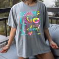 Tie Dye Happy Last Day Of School Graduation Teacher Student Women's Comfort Colors T-Shirt Gray